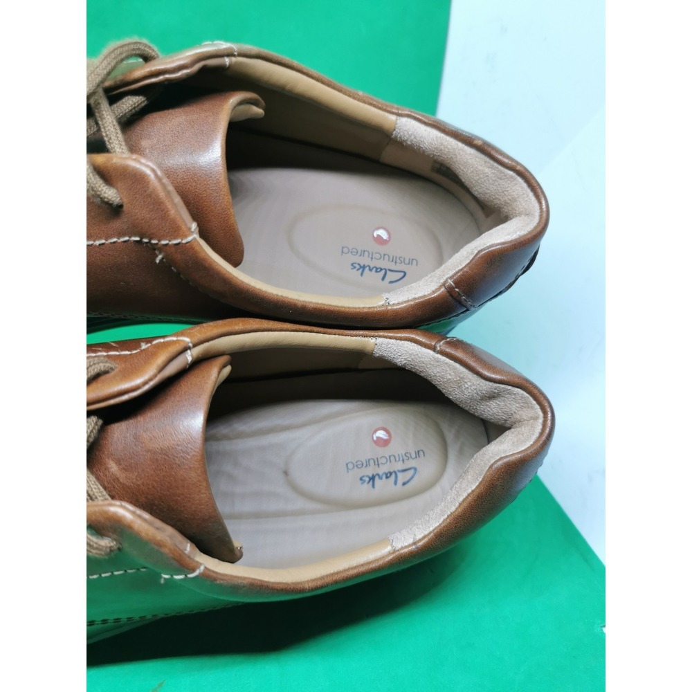Mens Clarks Unstructured Un Abode Ease Leather Casual Lace Up Shoes Size 11.5 M - Picture 9 of 16